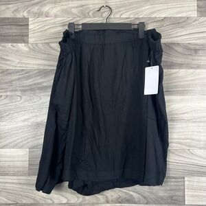 Ellos Skort Skirt Women's Size 24 Black 100% Rayon Elastic Waist Pull On Casual